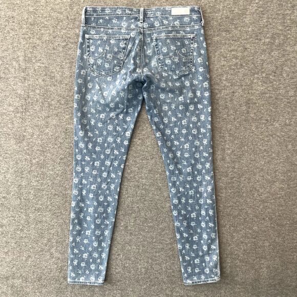 ADRIANO GOLDSCHMIED + LIBERTY ART FABRICS Floral Print Denim Blue Jeans Size 27R - Picture 3 of 16